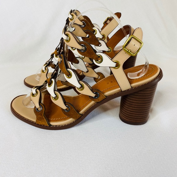 Coach G2075 Mid Heel Sandal with Coach Link - Picture 3 of 11